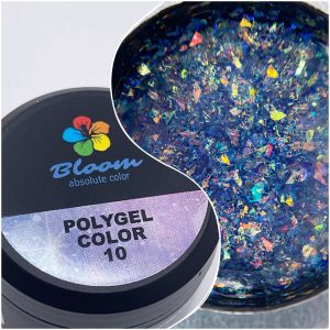 Poly Gel №10 Bloom полигель Прозрачный с хлопьями 12 мл - NOGTISHOP