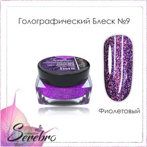 Голографический блеск Serebro №09 Фиолетовый, помол 1/256, 5 г  - NOGTISHOP